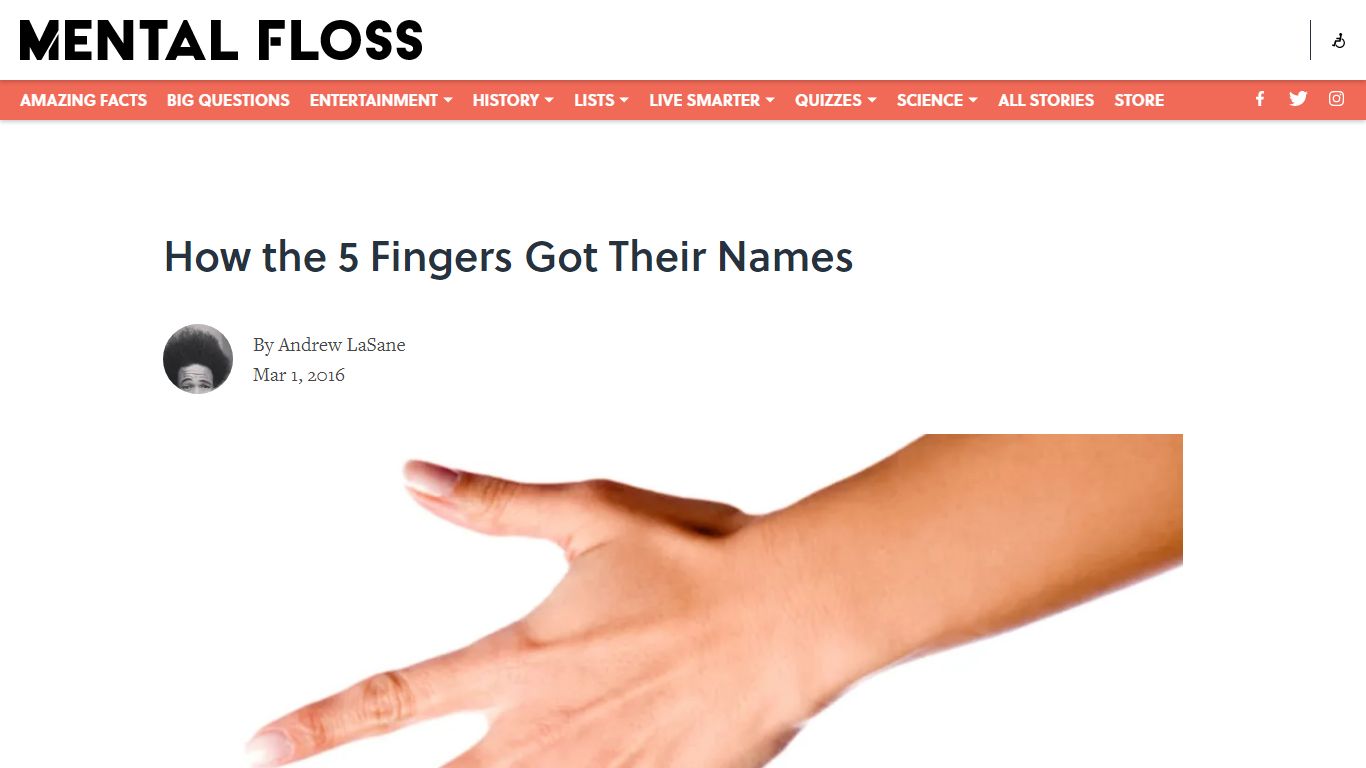How the 5 Fingers Got Their Names | Mental Floss